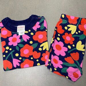 Hanna Andersson Floral PJ Set Shorts Size 4 Organic Cotton